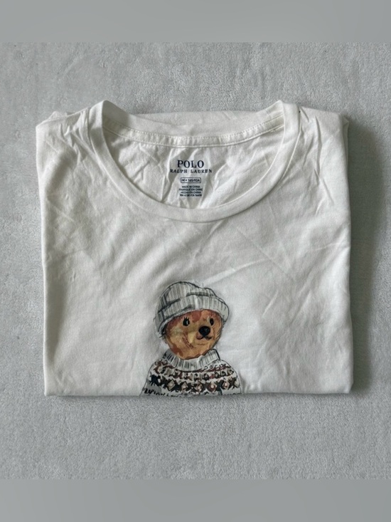 Polo Ralph Lauren Tops - Polo Ralph Lauren Polo Bear Sweater Bear Graphic Tee White Women Size Medium